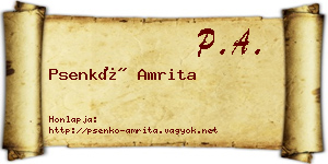 Psenkó Amrita névjegykártya