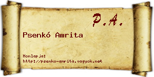 Psenkó Amrita névjegykártya